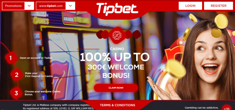 Tipbet Online Casino Welcome Bonus