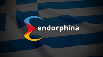 Endorphina logo on Greek flag